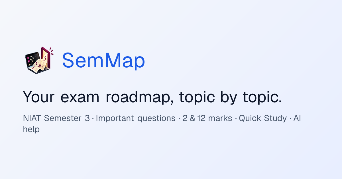 SemMap — NIAT Semester 3 Exam Prep: Important Questions, Notes & AI Help
